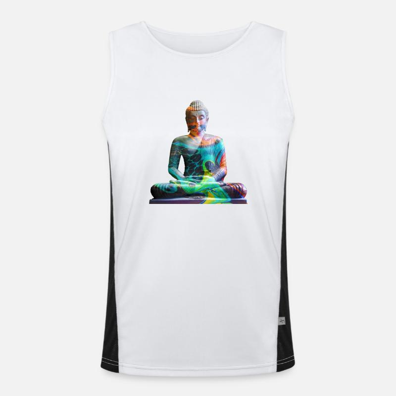 Mehrfarbiger Zen-Buddha Funktionelles Kontrast-Tank Top für Männer 