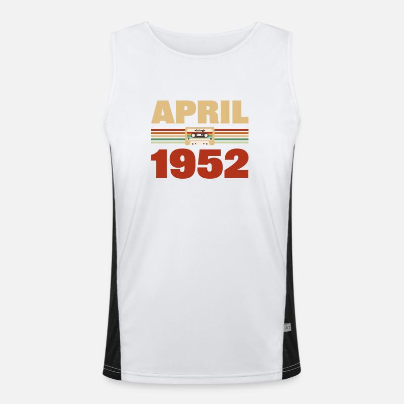 71st birthday April Born 1952 Gift idea Men's Functional Contrast Tank Top 