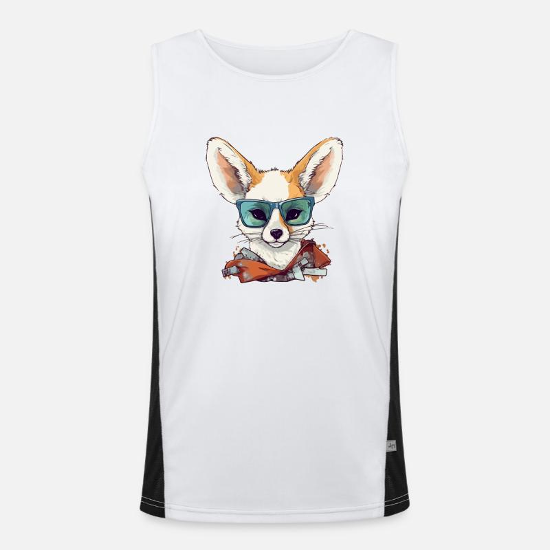 Romi der Fennek Funktionelles Kontrast-Tank Top für Männer 