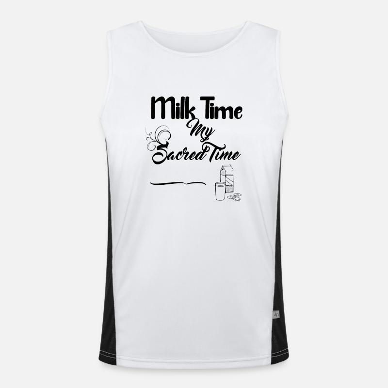 Conception du temps du lait et des biscuits Débardeur respirant contrasté Homme 