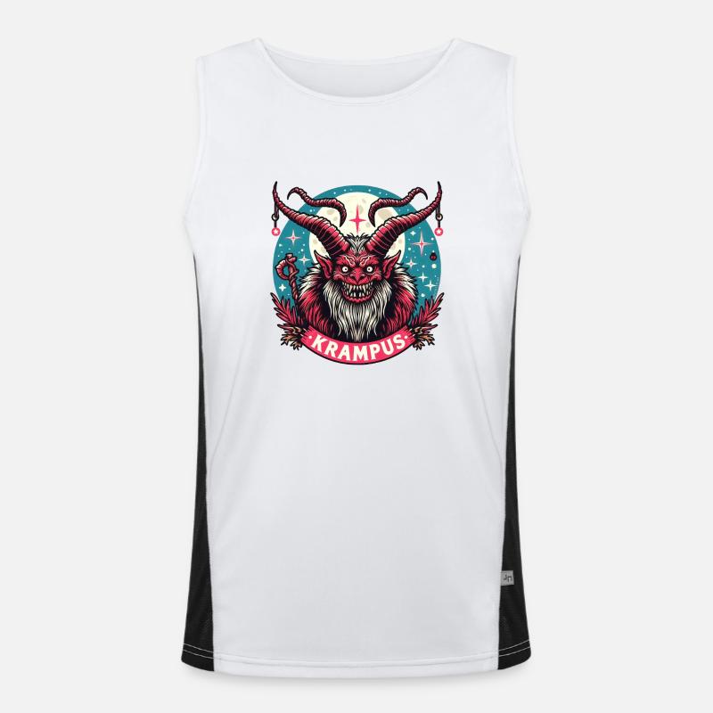 Christmas Krampus Logo Men's Functional Contrast Tank Top 