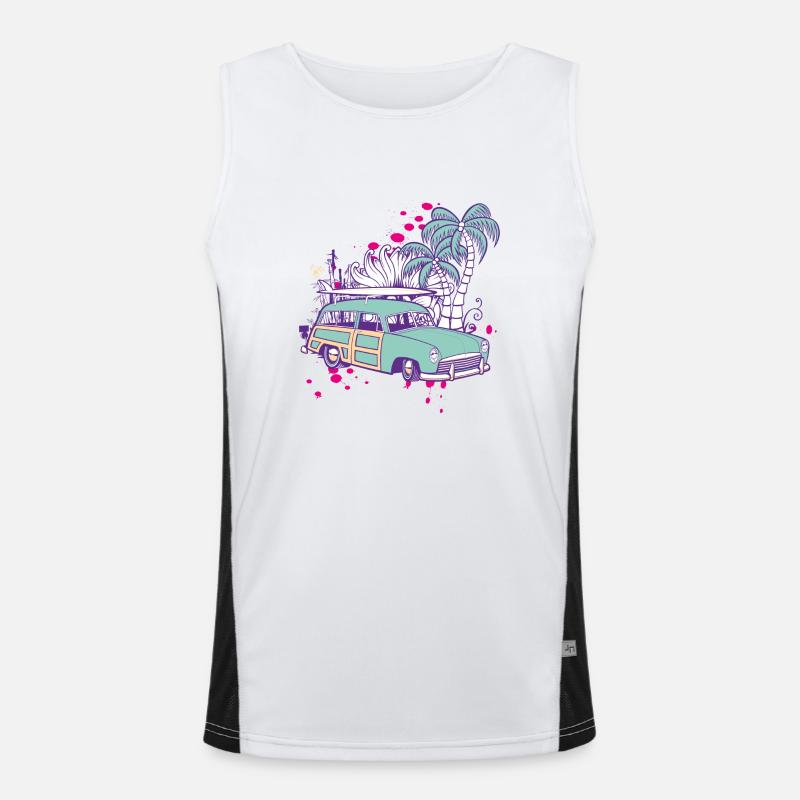 Oldtimer beach Funktionelles Kontrast-Tank Top für Männer 