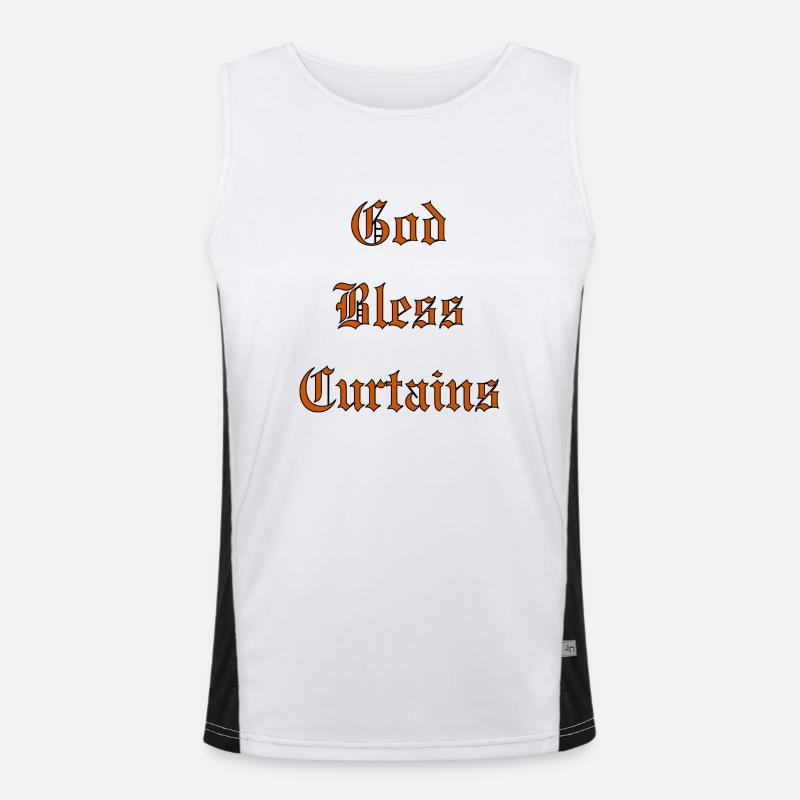 GodBlessCurtains - Men's Functional Contrast Tank Top  - white/black