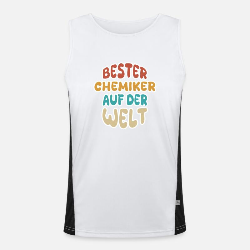 Gift for Chemist - Men's Functional Contrast Tank Top  - white/black
