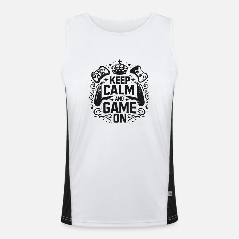 Keep Calm and Game On Men's Functional Contrast Tank Top 