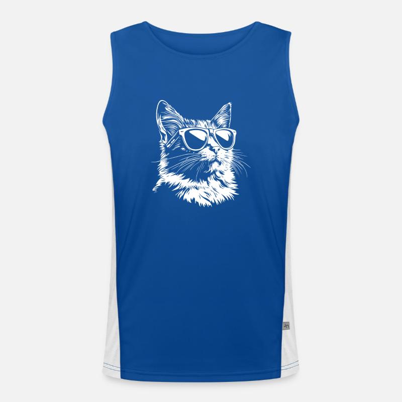 Cool Cat Sunglasses Men's Functional Contrast Tank Top 