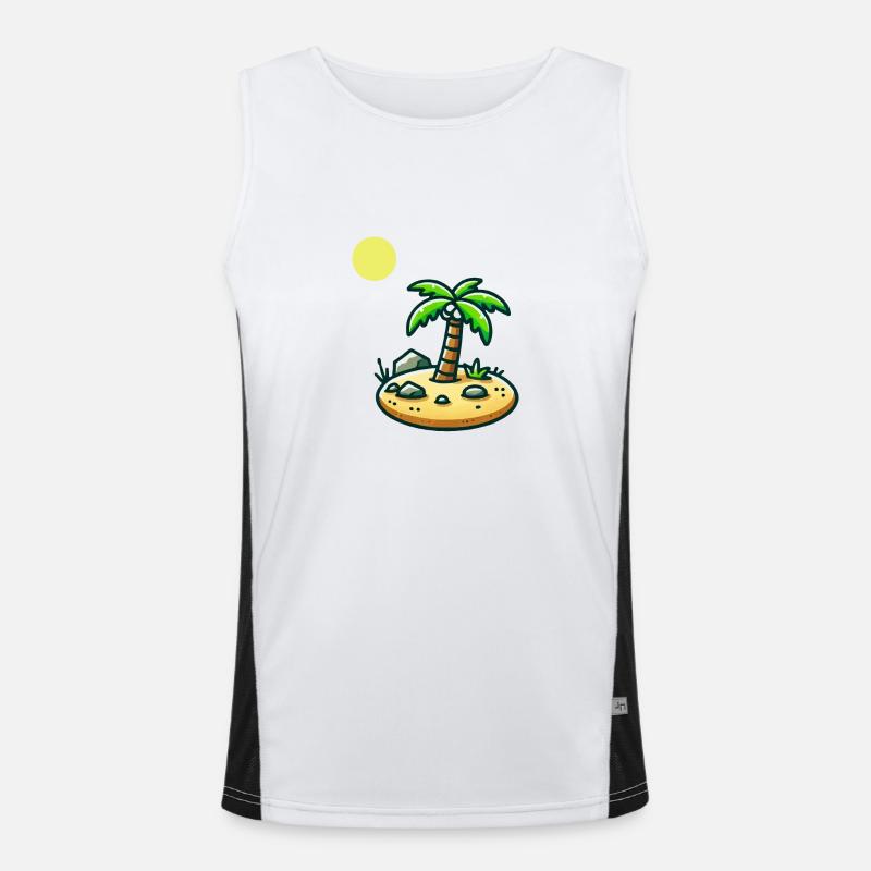 Insel Comic Funktionelles Kontrast-Tank Top für Männer 