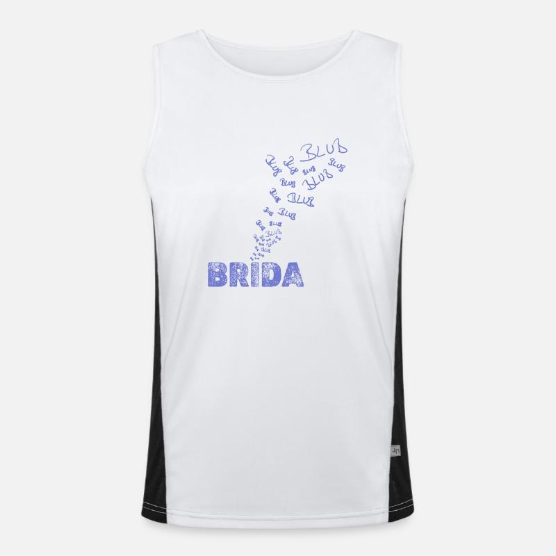 Brida - Men's Functional Contrast Tank Top  - white/black