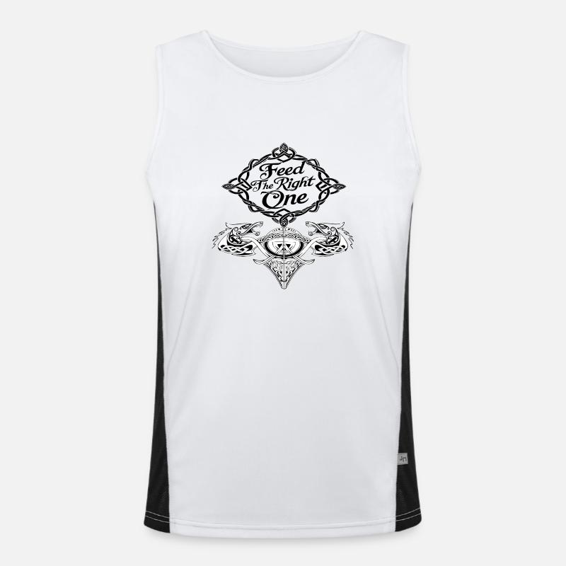 Keltischer Doppelwolf Funktionelles Kontrast-Tank Top für Männer 
