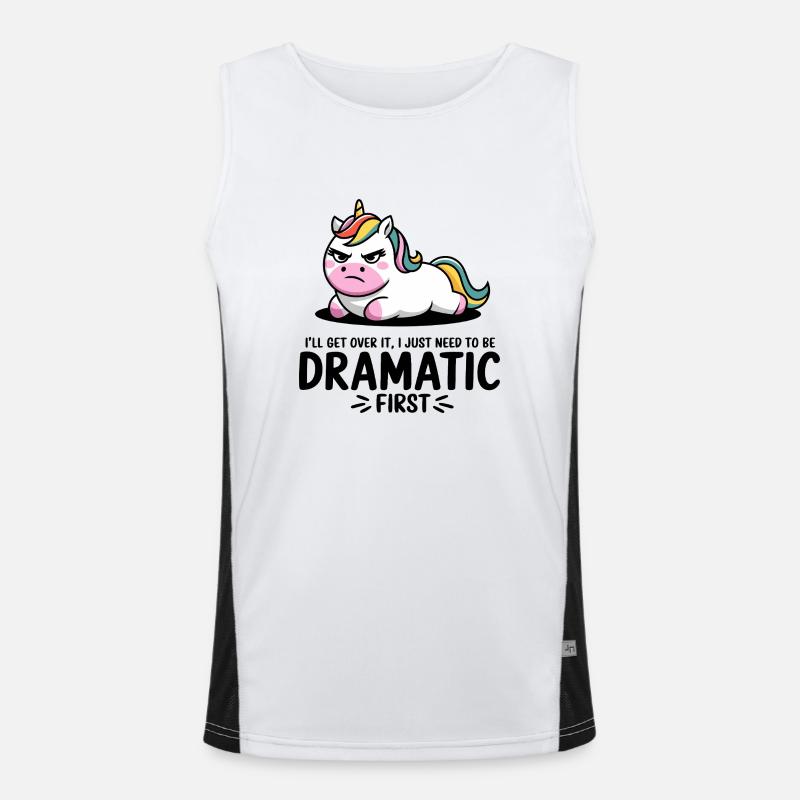 Dramatisches Einhorn Funktionelles Kontrast-Tank Top für Männer 