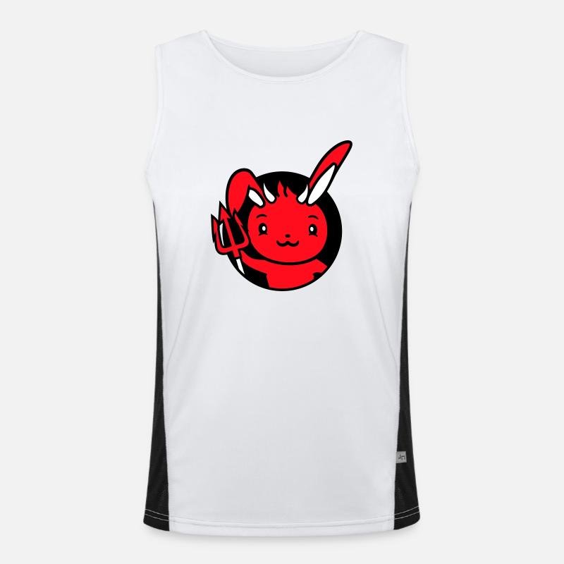 Bunny Devil Demon Evil Satan Hell Trident Costume Men's Functional Contrast Tank Top 