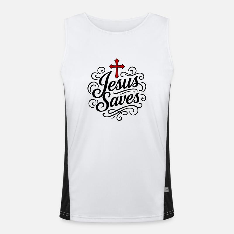 Jesus saves Men's Functional Contrast Tank Top 