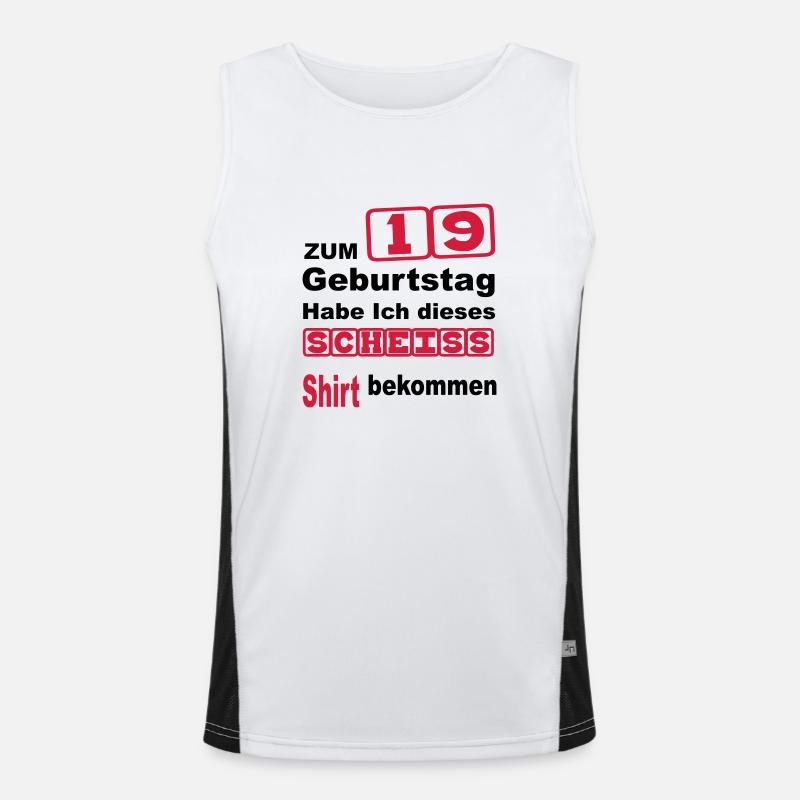 birthday 19 - Men's Functional Contrast Tank Top  - white/black