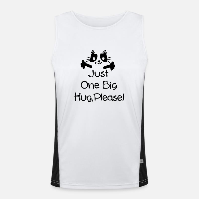 just one big hug please - Men's Functional Contrast Tank Top  - white/black