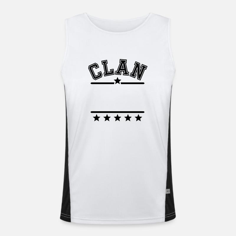 Dein Clan Dein Text Funktionelles Kontrast-Tank Top für Männer 