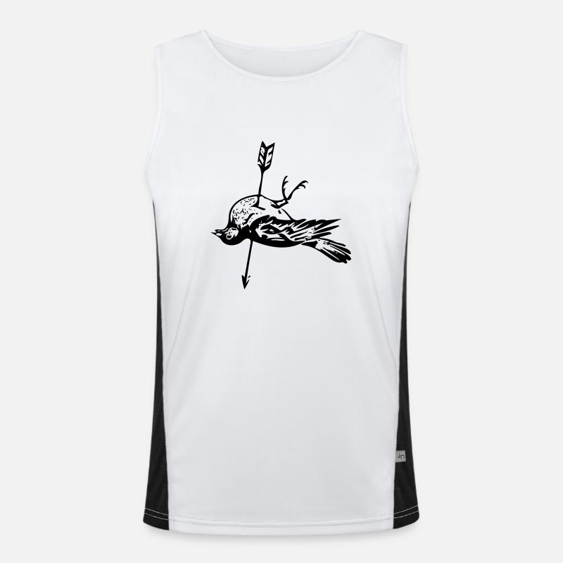 Toter Vogel - Pfeil im Herzen Funktionelles Kontrast-Tank Top für Männer 