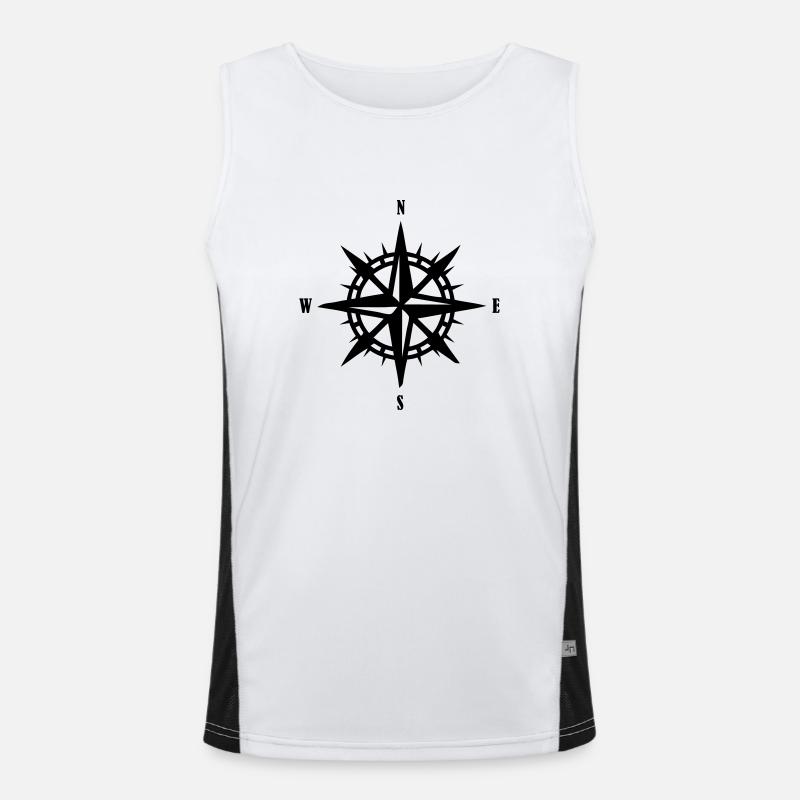 kompass - Men's Functional Contrast Tank Top  - white/black
