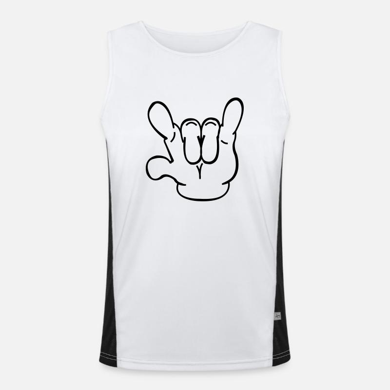 devil_hand - Men's Functional Contrast Tank Top  - white/black