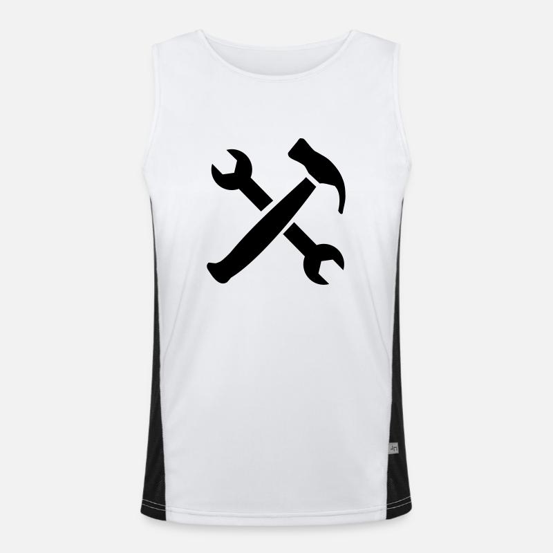 Tools - Men's Functional Contrast Tank Top  - white/black