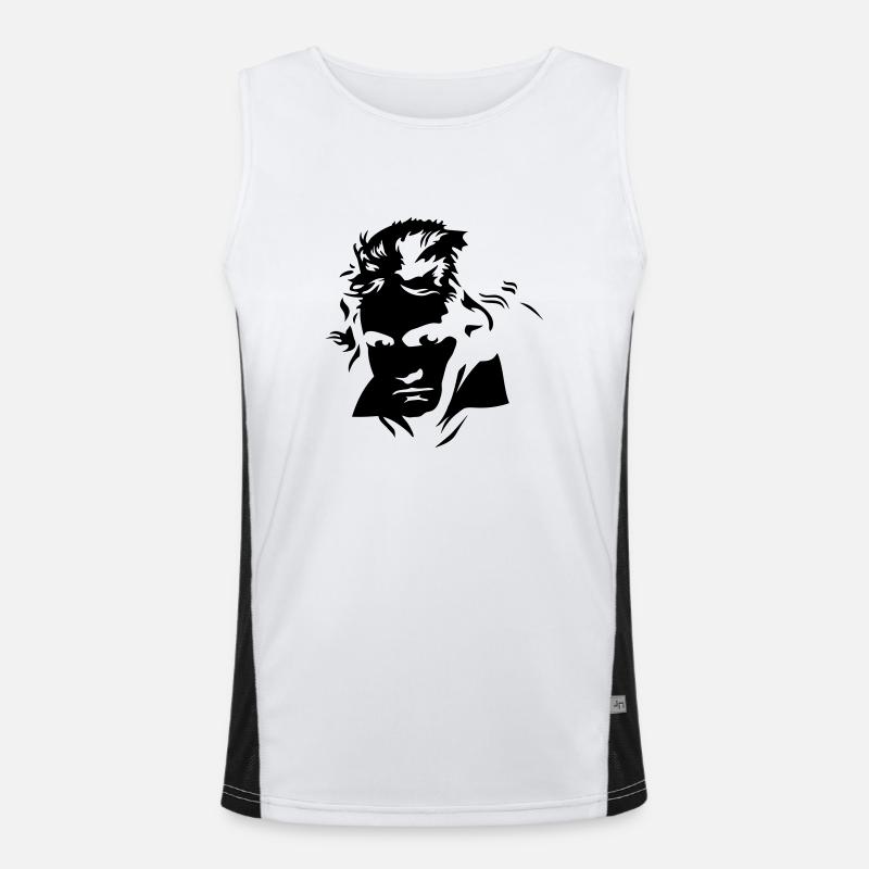 composer classical music face of beethoven Men's Functional Contrast Tank Top 