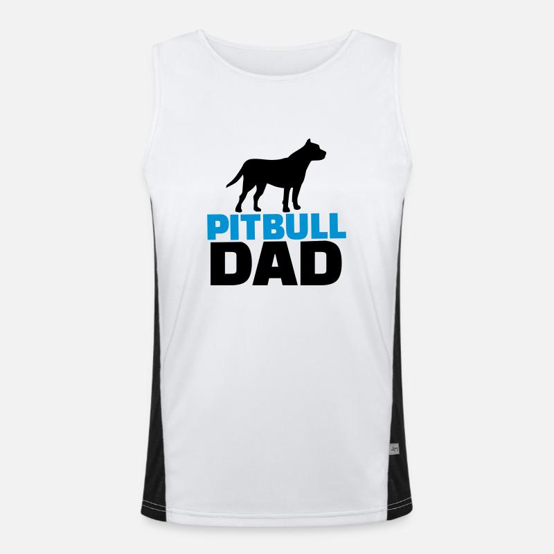Pitbull Dad - Men's Functional Contrast Tank Top  - white/black
