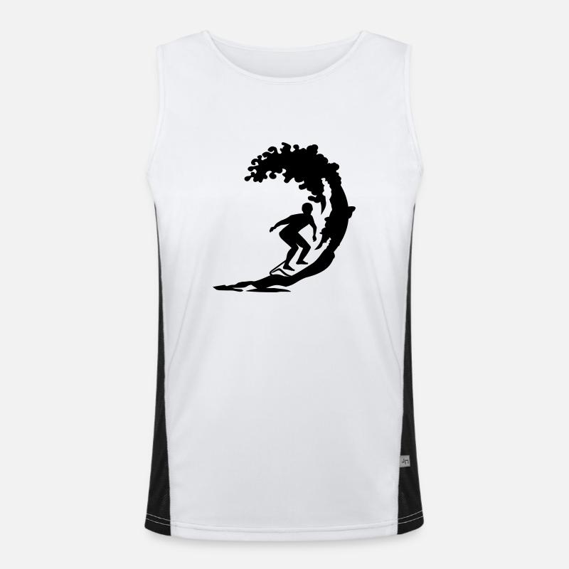 Surfer - Men's Functional Contrast Tank Top  - white/black