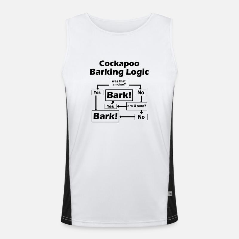 Cockapoo Logic - Men's Functional Contrast Tank Top  - white/black