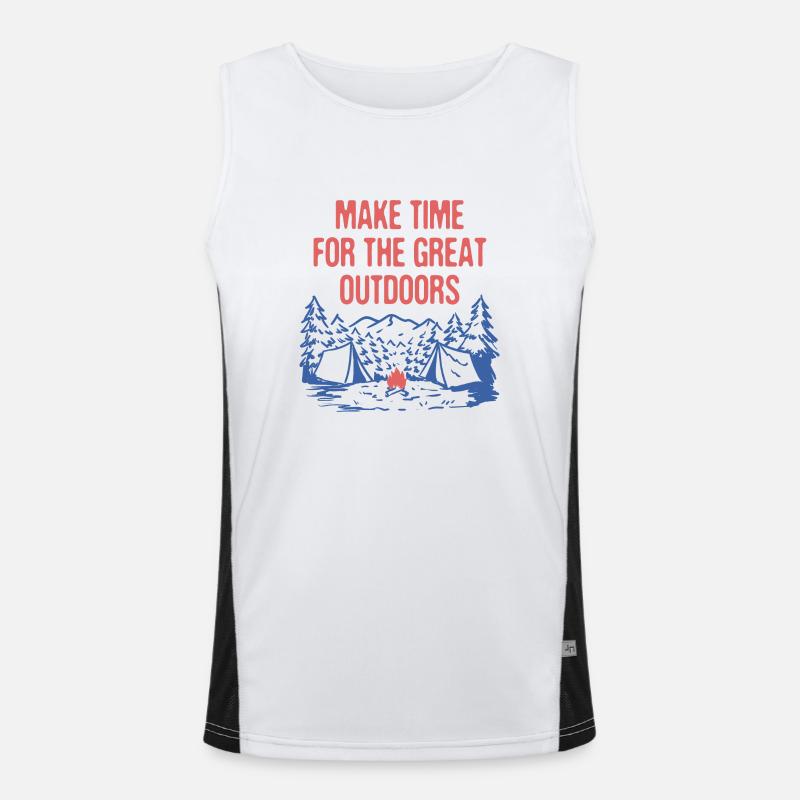 Make Time for Outdoors Camping Hiking Camper Funktionelles Kontrast-Tank Top für Männer 