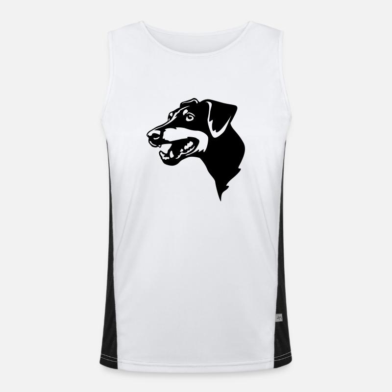 Manchester Terrier Head Men's Functional Contrast Tank Top 