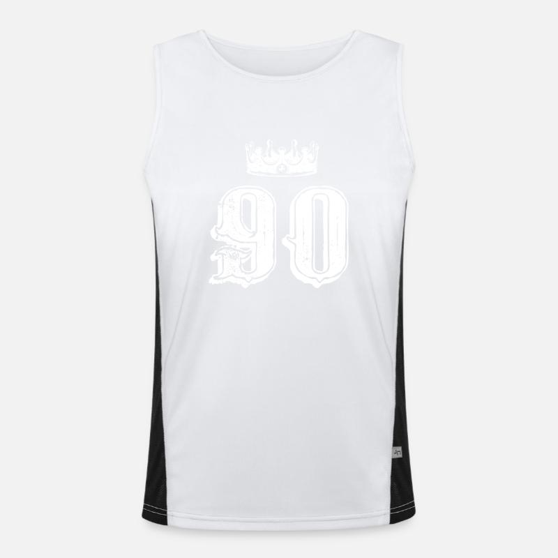 90 Number crown - Men's Functional Contrast Tank Top  - white/black