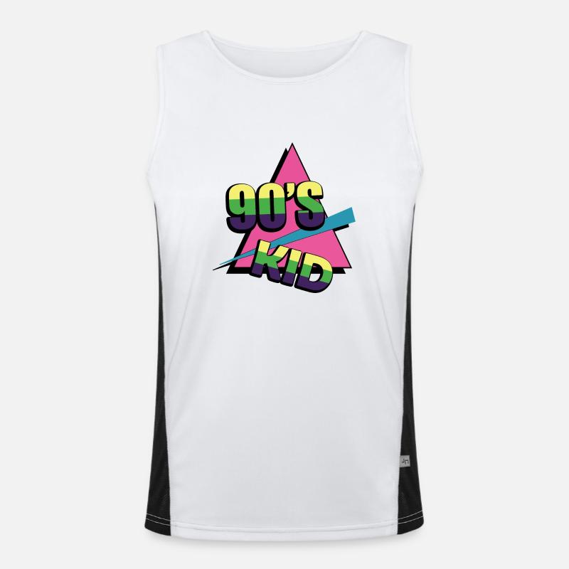 1990s Proverbs 90s Gift Idea - Men's Functional Contrast Tank Top  - white/black