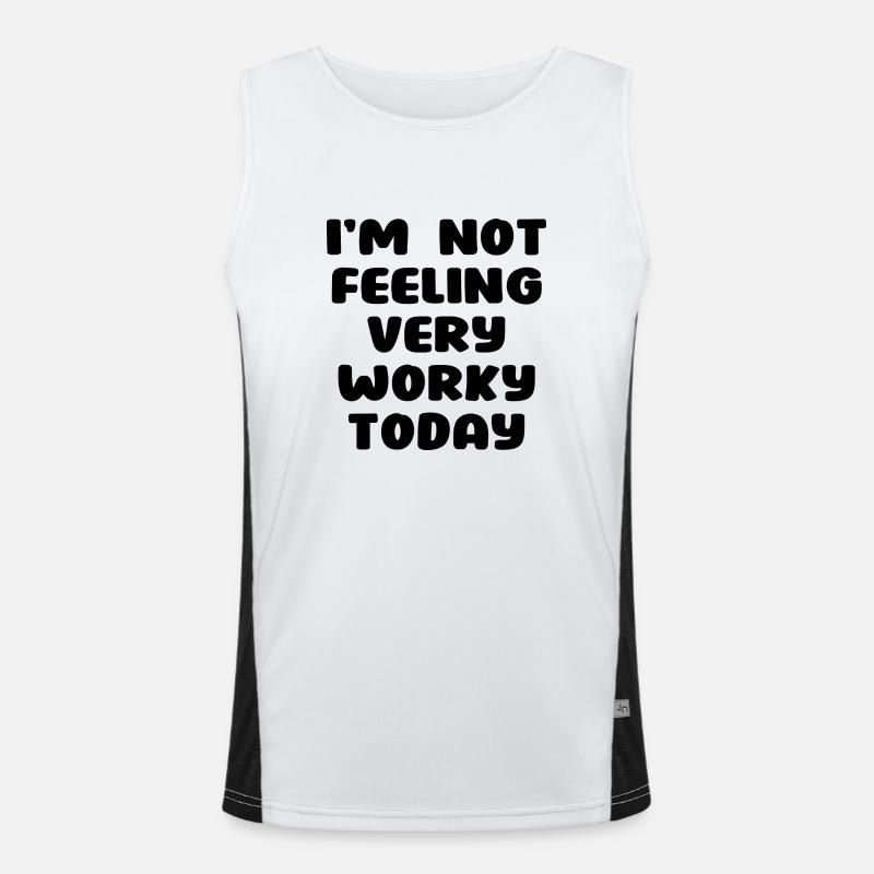 i m not feeling very worky today Men's Functional Contrast Tank Top 