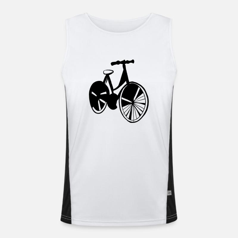 Bicycle Doodle Bicycles Cycling Vector 8 - Men's Functional Contrast Tank Top - white/black
