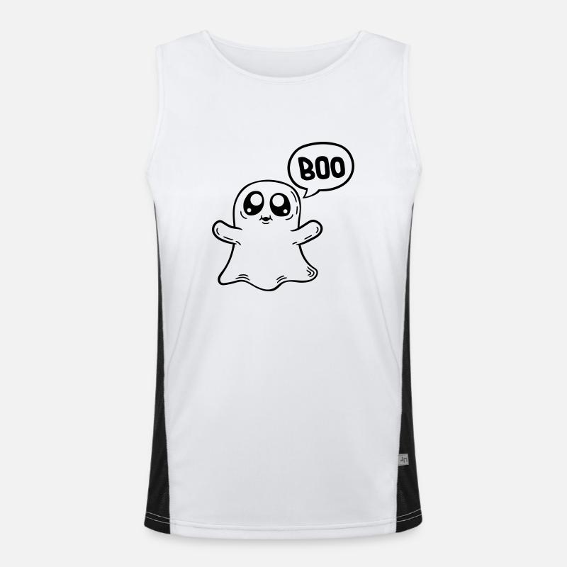 Scaring Ghost Boo Men's Functional Contrast Tank Top 