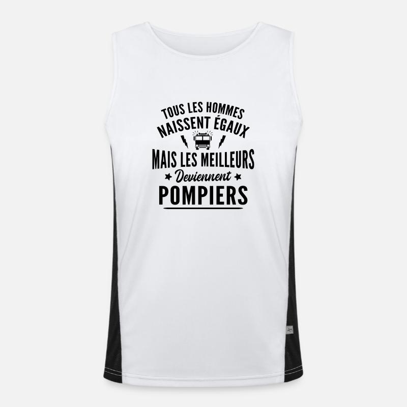 les meilleurs deviennent pompiers / cadeau pompier Débardeur respirant contrasté Homme 