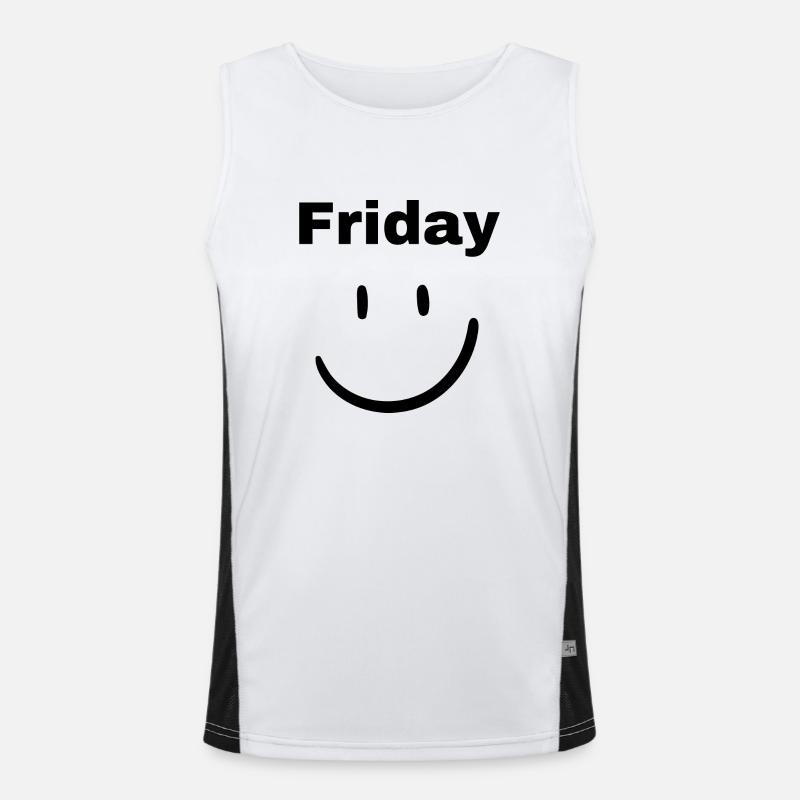 Friday :) Witziger Spruch Funktionelles Kontrast-Tank Top für Männer 