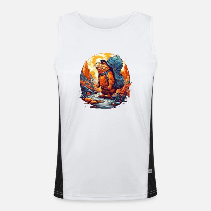Mole rat migrates to the target Men's Functional Contrast Tank Top 