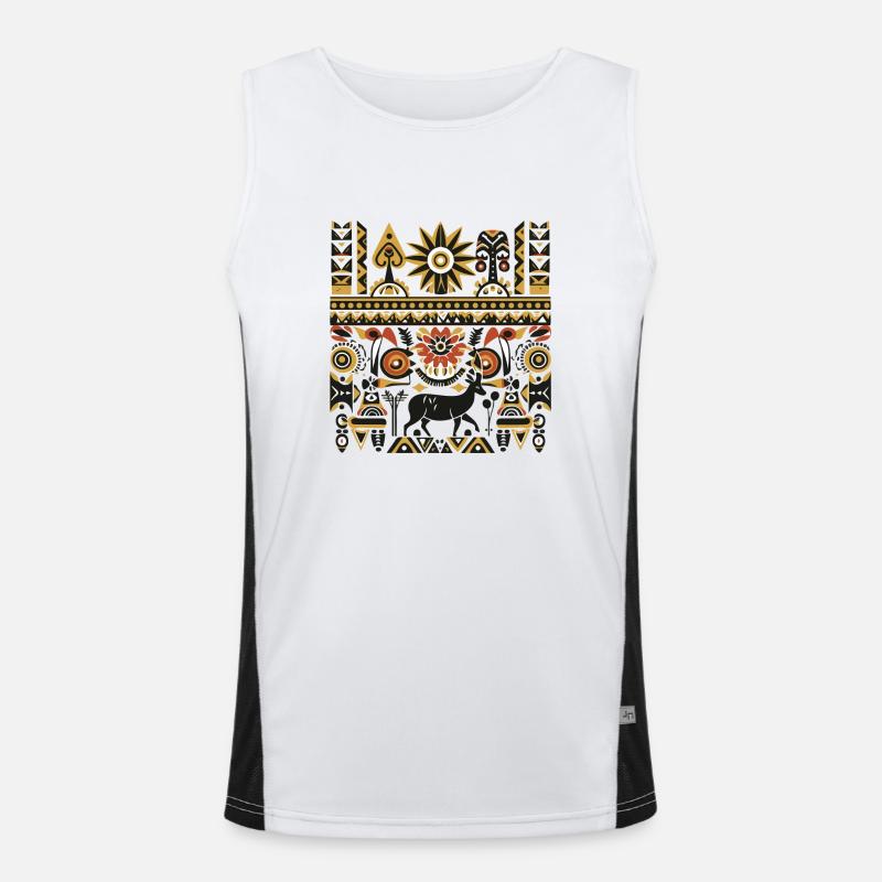 African folklore Men's Functional Contrast Tank Top 