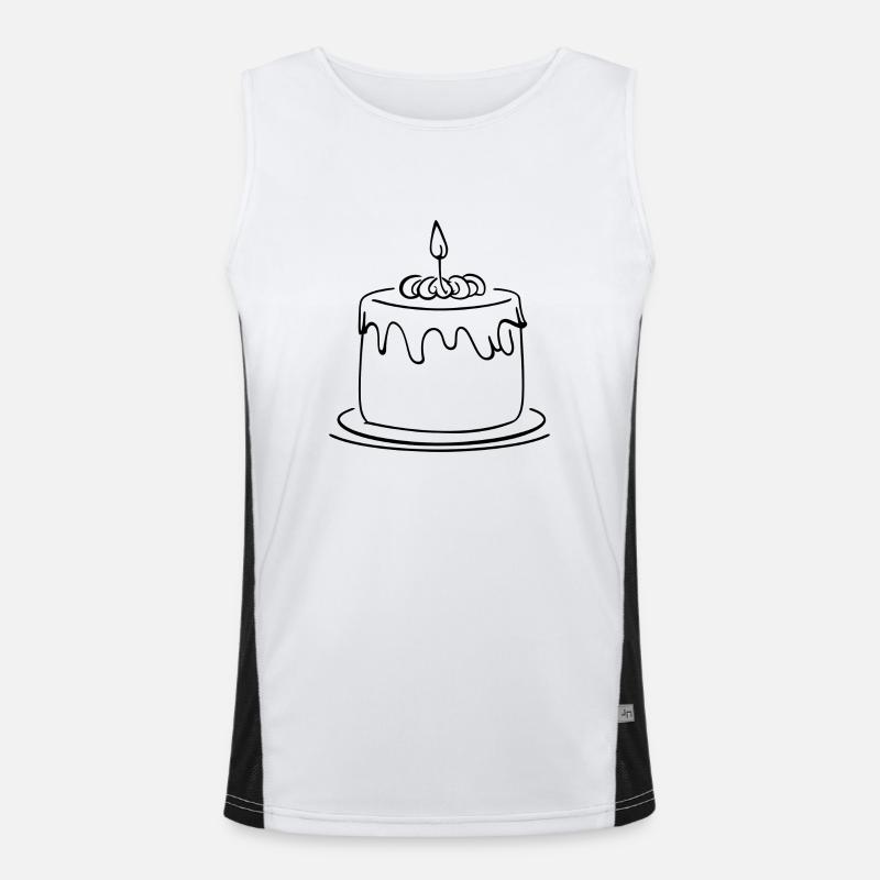 Geburtstagskuchen Funktionelles Kontrast-Tank Top für Männer 