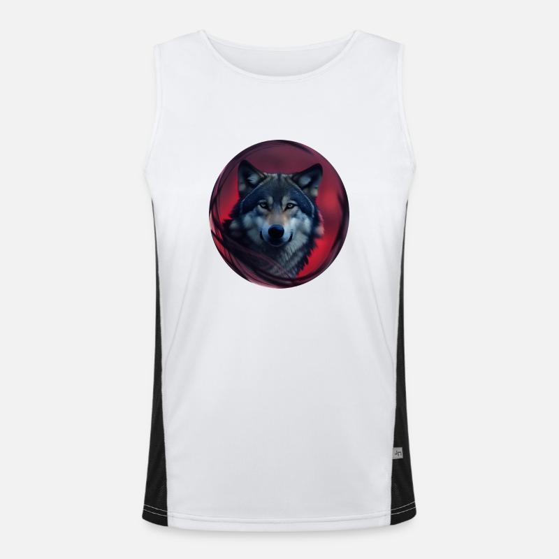 Wolf Funktionelles Kontrast-Tank Top für Männer 