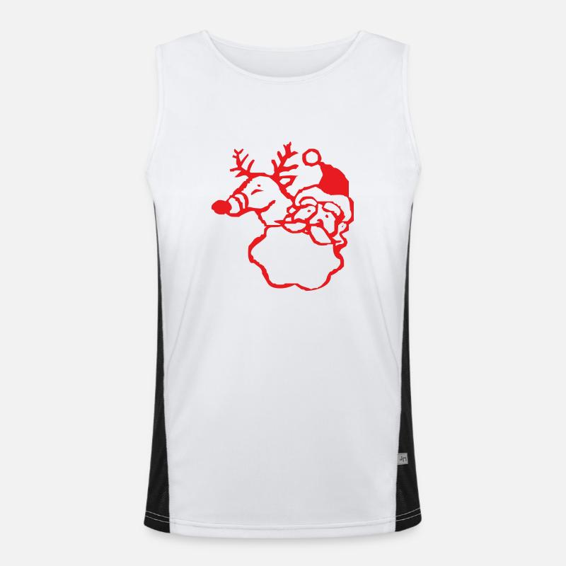 Weihnachtsmann Rentier Funktionelles Kontrast-Tank Top für Männer 