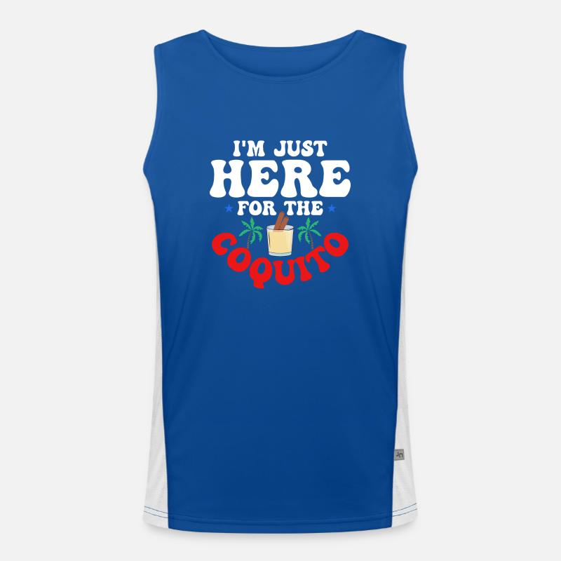 I'm Just Here For The Coquito Rum Drink Coconut Pu Men's Functional Contrast Tank Top 
