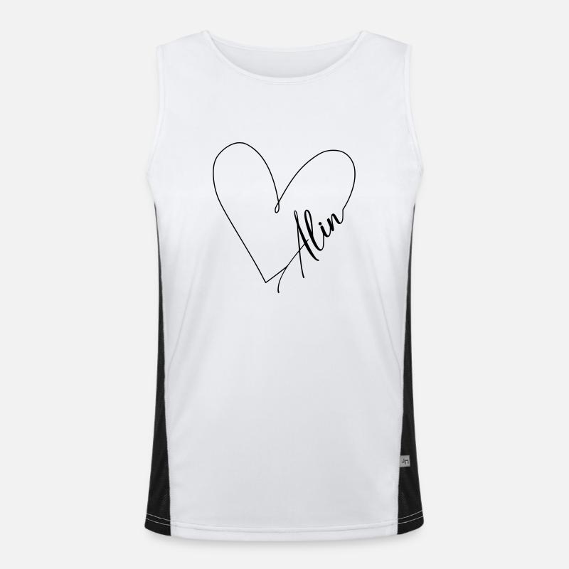 Alin Name Heart Line Men's Functional Contrast Tank Top 