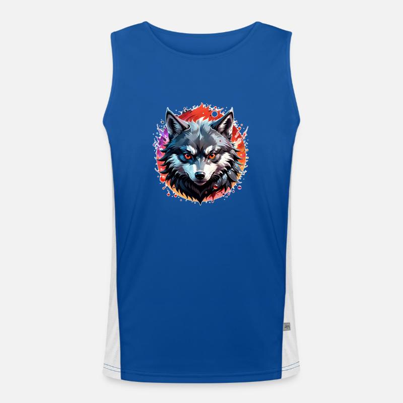 Wolf Tattoo Men's Functional Contrast Tank Top 