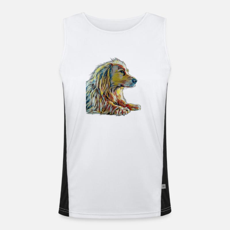 Hund als Kunstobjekt Funktionelles Kontrast-Tank Top für Männer 