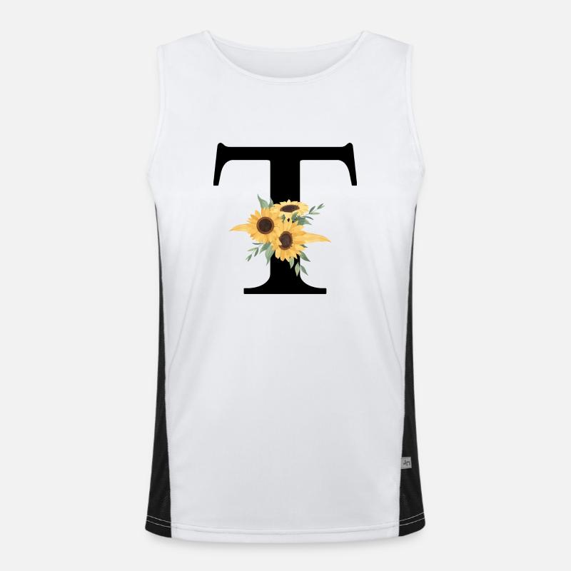 Sonnenblume Blumen T Brief Funktionelles Kontrast-Tank Top für Männer 