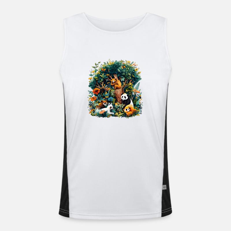 Biodiversity needs help - Men's Functional Contrast Tank Top  - white/black