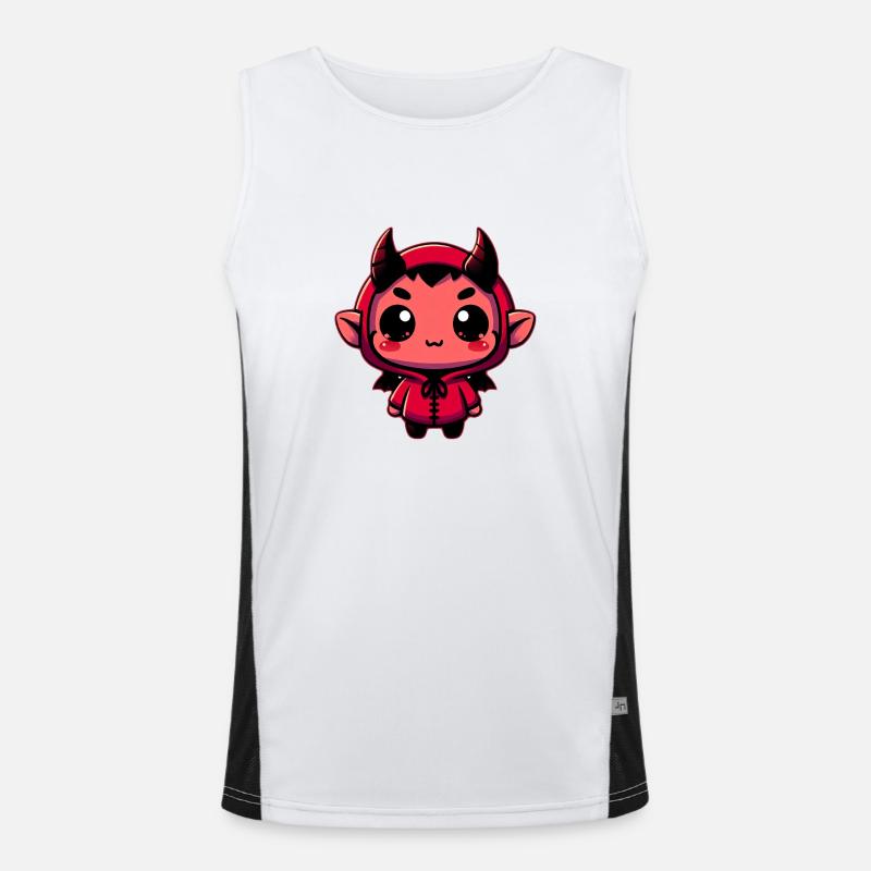 Chibi Red Devil Men's Functional Contrast Tank Top 