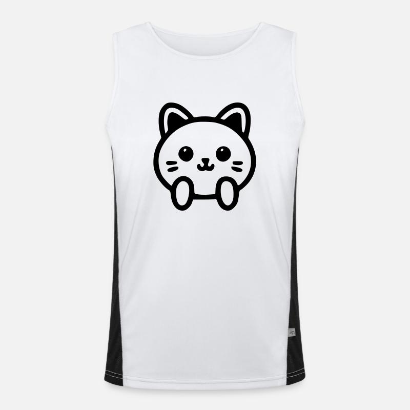 Tete de chat mignon Débardeur respirant contrasté Homme 