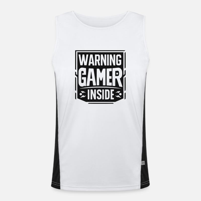 Avertissement Gamer Inside Débardeur respirant contrasté Homme 